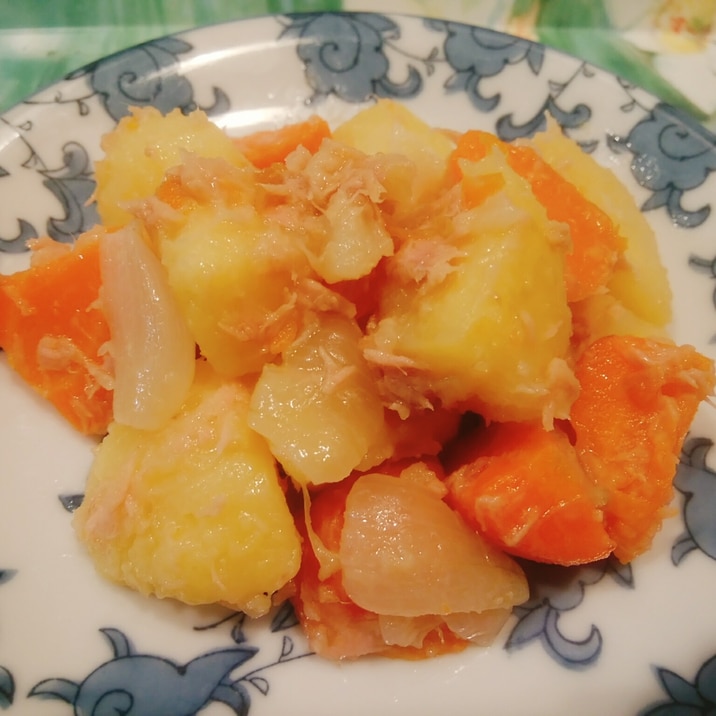 レンジで じゃがいもと人参と玉ねぎのツナ和え レシピ 作り方 By はじゃじゃ 楽天レシピ
